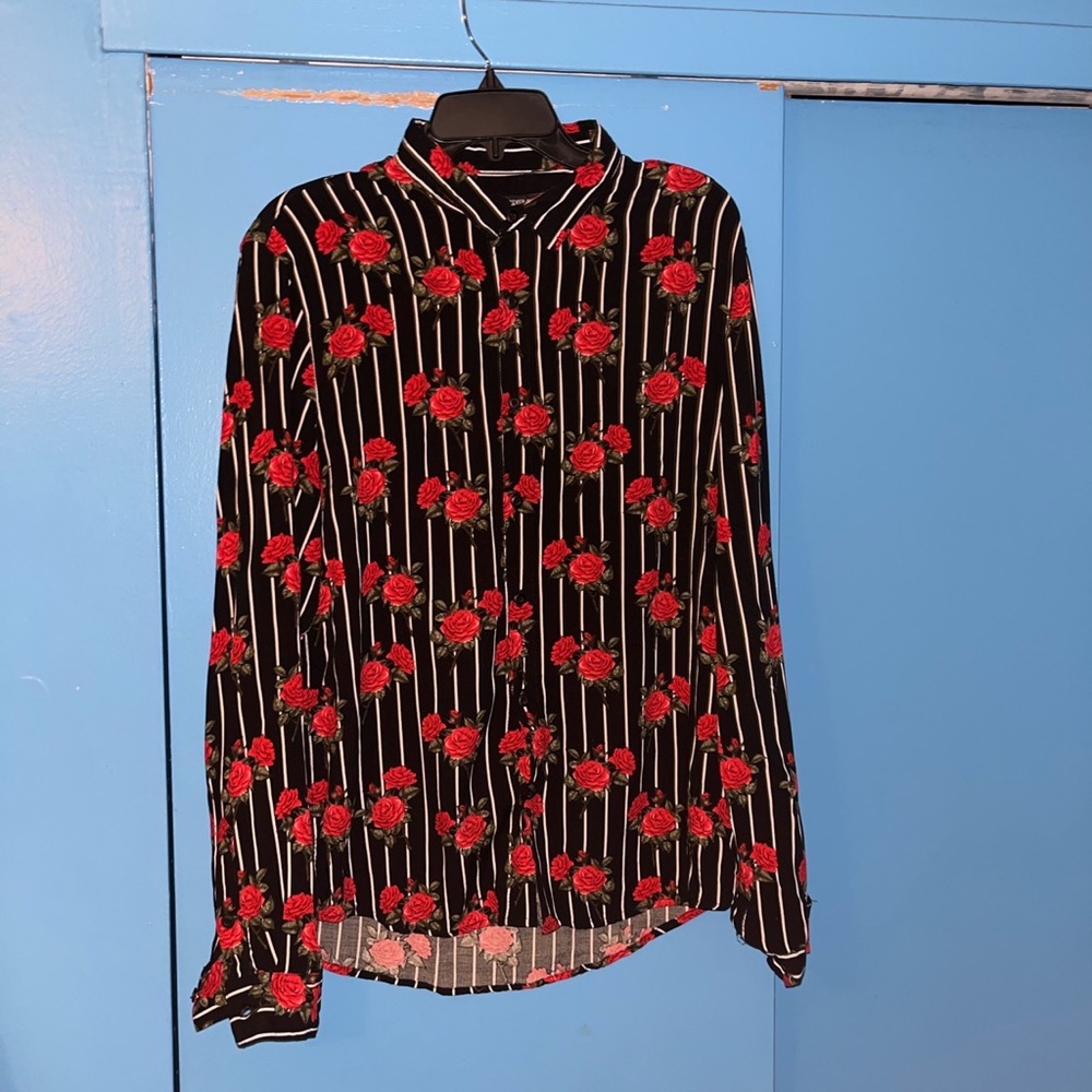 Vintage Patterned Button-Up Shirt